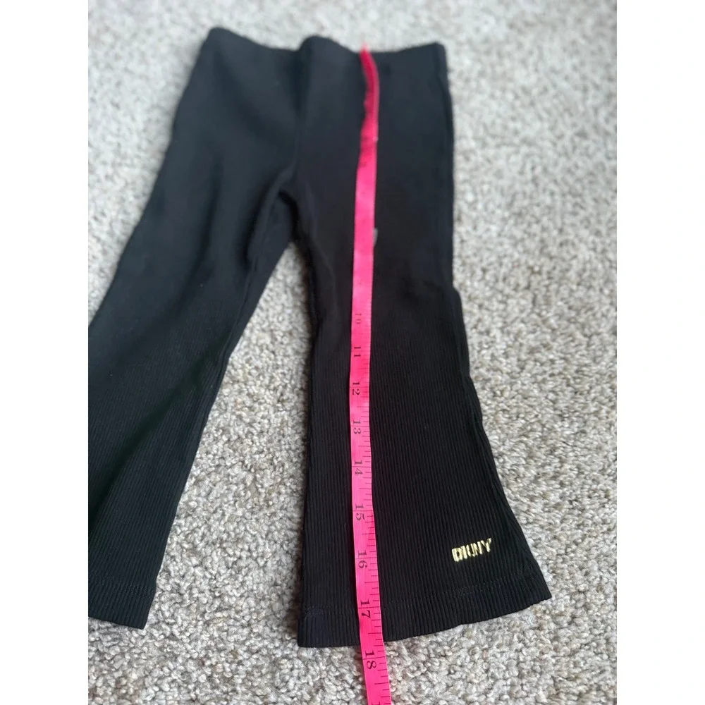 DKNY Girls‎ Black Ribbed Flare Leggings Pants Size 2T